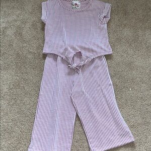 Striped Purple Two-Piece Outfit